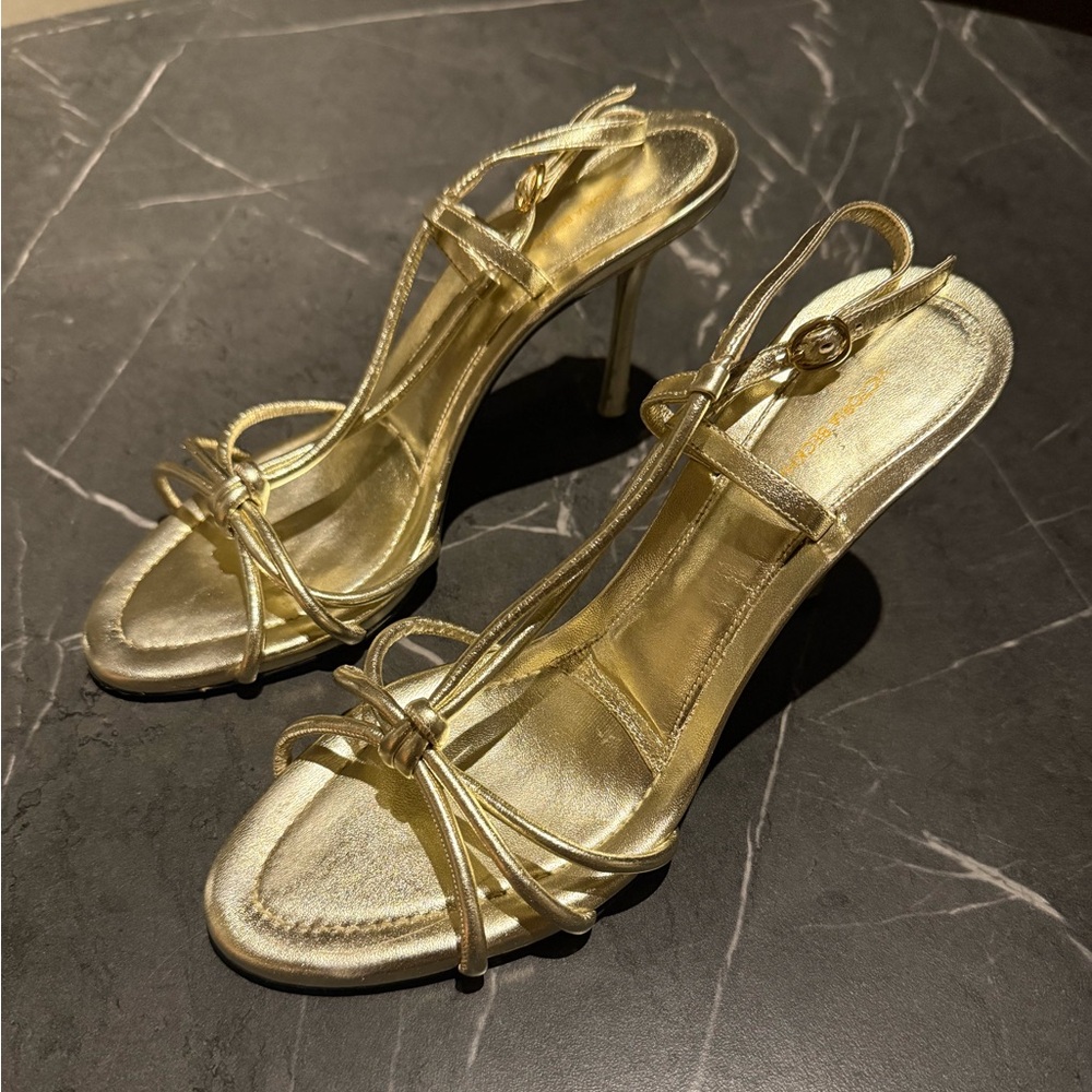 Victoria Beckham Gold Strappy Heels